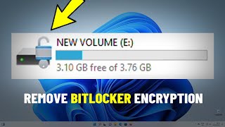 Remove BitLocker Encryption in Windows 11 | How To Disable & Turn Off bitlocker encryption 🔓❌