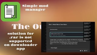 Simple mod manager (manual install mods for .rar/.zip) (for .rar files not supported in downloader)