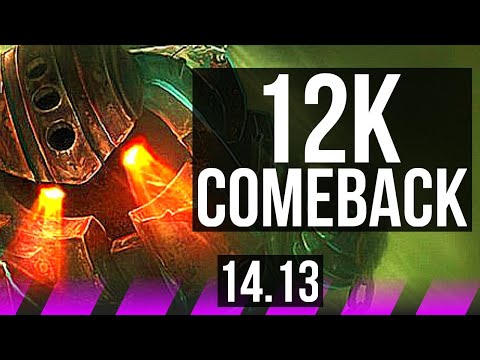NAUTILUS & Kog'Maw vs POPPY & Kai'Sa (SUP) | 12k comeback, 800+ games | NA Challenger | 14.13