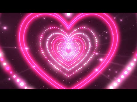 Love Heart Tunnel💖Pink Heart Background. Screensaver│Room Lighting Background