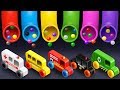 Learning Colors Street Vehicles Names And Sounds For Kids With Lot Of 3D Candy Surprise Eggs