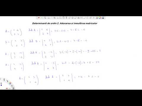 Recapitulare Bac Tehnologic - Sub II - Determinanti de ordin 2; Adunarea si Inmultirea Matricelor