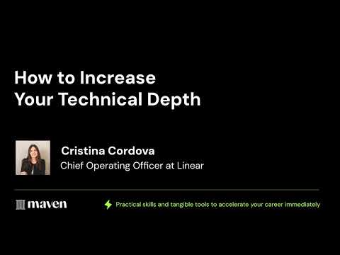 Cristina Cordova: How to increase your technical depth - YouTube