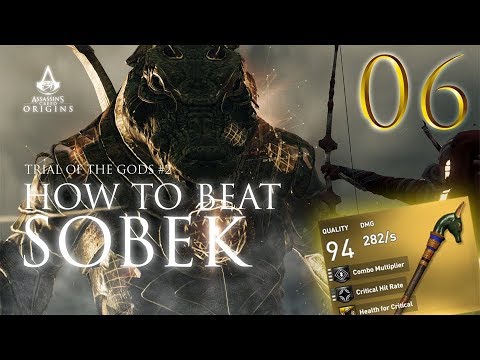 Best way to beat Sobek on HARD / Trial of the gods #2 Boss Fight / Assassins Creed Origins [PS4]