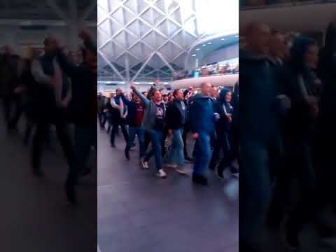 Red Star Belgrade Fans At Kings Cross Station - Arsenal vs Red Star Belgrade