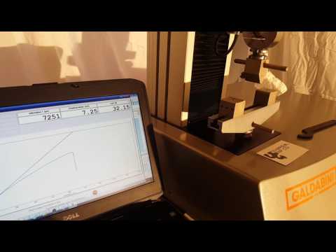 3 point Bend Test on a Galdabini Universal Testing Machine