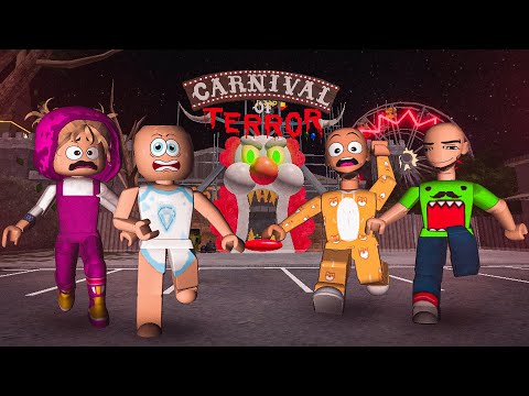 JJ ESCAPE THE CARNIVAL OF TERROR ALL PARTS WITH BOBBY, MASHAND PABLO | Roblox Funny Moments