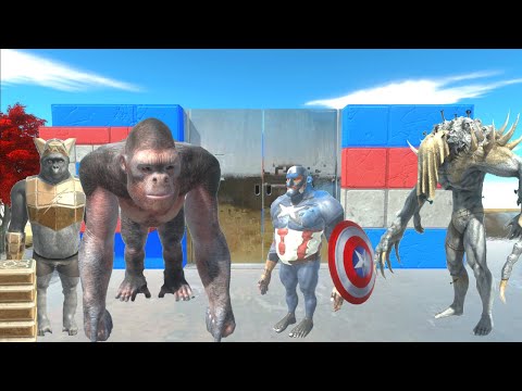 PRIMATES ATTACK SCOURGE + CAPITAIN AMERICA -  ANIMAL REVOLT BATTLE SIMULATOR