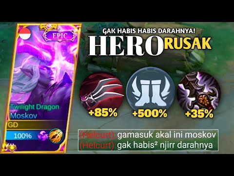GAK HABIS HABIS DARAHNYA!! MOSKOV FULL LIFESTEAL BUILD! TOP GLOBAL MOSKOV GAMEPLAY | - MLBB