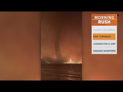Video: Rare fire tornado emerges during Canada wildfire
