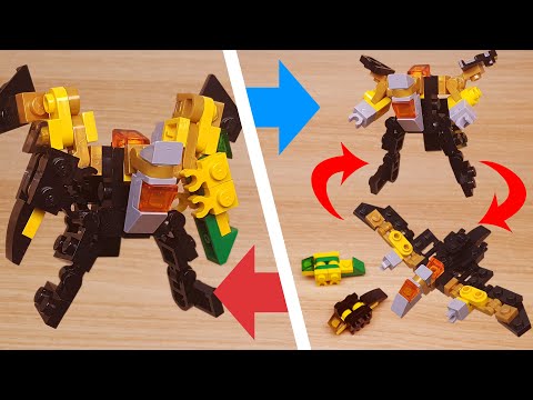 Micro LEGO brick pteranodon combiner transformer mech -  Tera Combo #LEGO #MOC #レゴ #レゴ変形ロボ #レゴロボ