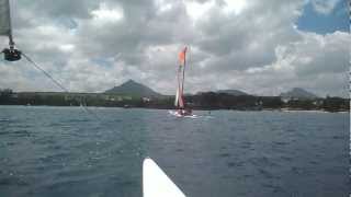 preview picture of video 'Sailing at Albion Club Med, Mauritius - Hobie Cat 15'