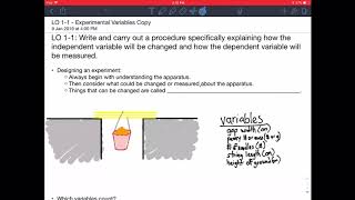 LO 1-1 Experimental Variables Lesson