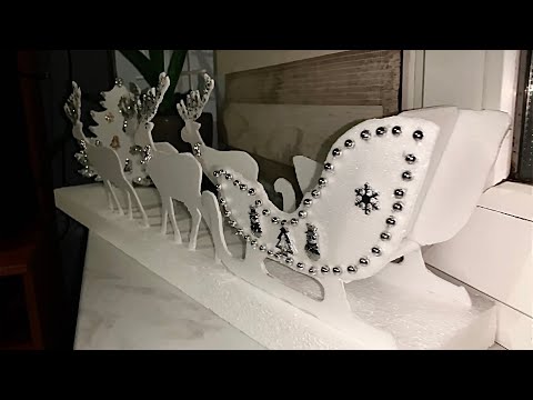 Новогодний декор своими руками дома/ DIY Christmas decor / олени с санями и ёлкой /deer with sleigh