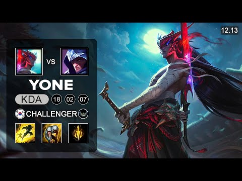 T1 Faker Yone vs Talon Mid - KR Challenger - Patch 12.13 Season 12