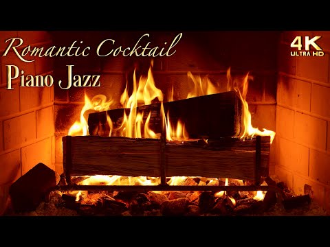 Romantic Cocktail Piano Jazz Music Fireplace ⏐No Ads
