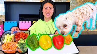 PUPPY TRIES VEGETABLES AND REVIEWS THEM!!