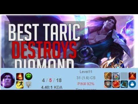 TARIC IS BROKEN IN PATCH 10.10 92% KILL PARTICIPATION RANK 1 TARIC CARRIES PLATINUM (Post Nerf) LoL
