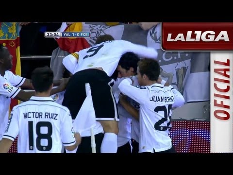 Gol de Banega (1-0) en el Valencia CF - FC Barcelona - HD