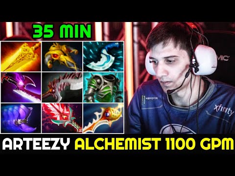 ARTEEZY Alchemist - Unbelievable Speed Farming 35 Min Full 9 Slotted 1100 GPM 7.25 Dota 2