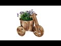 Blumenfahrrad aus Holz Braun - Holzwerkstoff - Kunststoff - 30 x 25 x 17 cm
