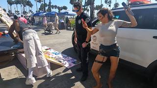 Daisy the Venice Healer Helps Police Enforce Vendor Laws on Venice Boardwalk