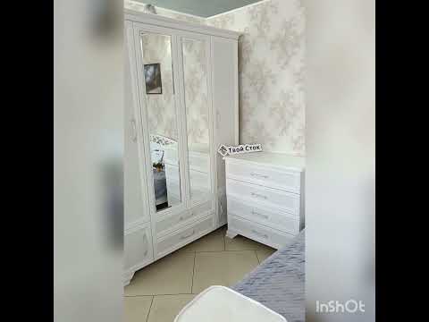 Шкаф распашной Грация ШР-4 - 2 зеркала (белый лак)