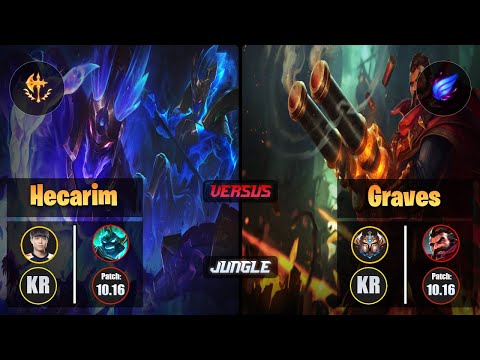Cuzz HECARIM (Jungle) [Conqueror] VS GRAVES - Challenger KR Patch 10.16