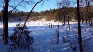 preview picture of video 'Playing Ice Hockey on Puffer's Pond'