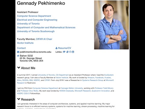 SAFARI Live Seminar: Efficient DNN Training at Scale: from Algorithms to Hardware - Gena Pekhimenko