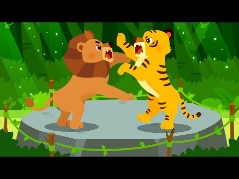 Lion vs Tiger 🦁🐯 | Nursery Rhymes | Sing Along | Kid's Songs | Lotty Friends