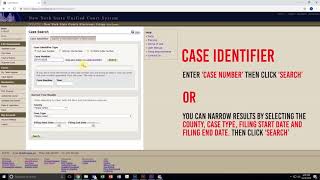 How to Case Search via NYSCEF