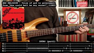 BAD RELIGION - Voice of God is government (bass cover w/ Tabs) [full HD]
