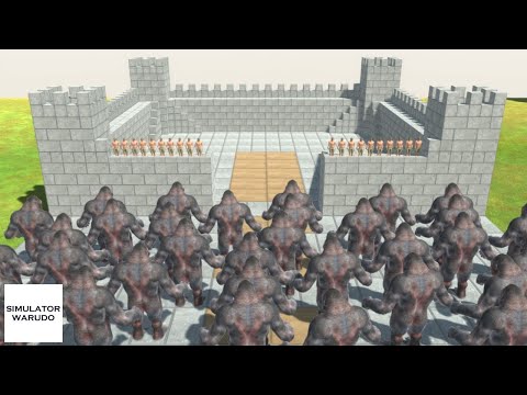 Brick Castle Defense: Archers vs Ape Army Animal Revolt Battle Simulator