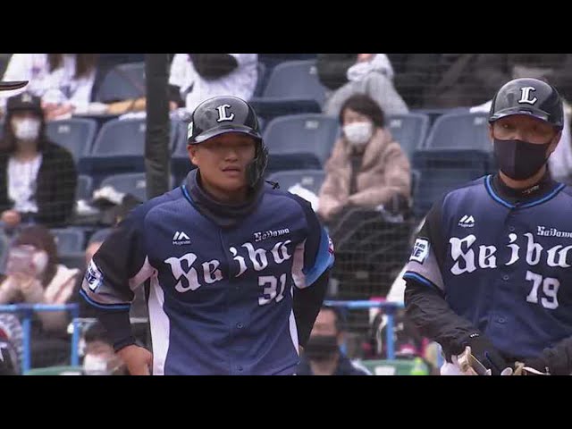 【2回表】ライオンズ・佐藤 センター前へ先制のタイムリーヒットを放つ!! 2021/3/7 M-L