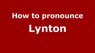 How to pronounce Lynton