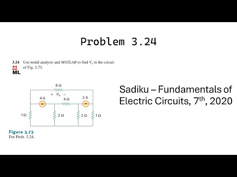 Problem 3.24 - Fundamental of Electric Circuits (Sadiku 2020) 7th Ed - Nodal Analysis