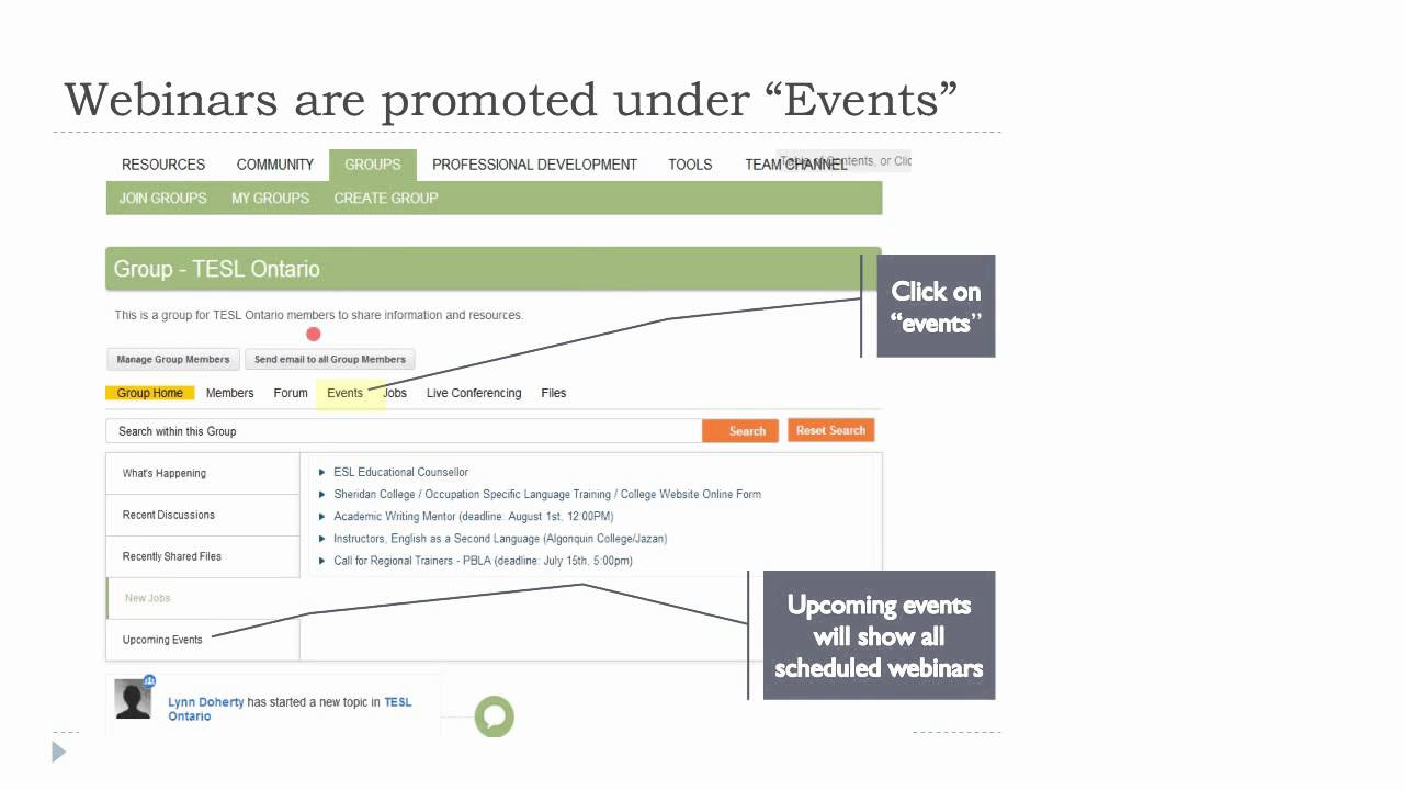 TESL Ontario Webinar Instructions