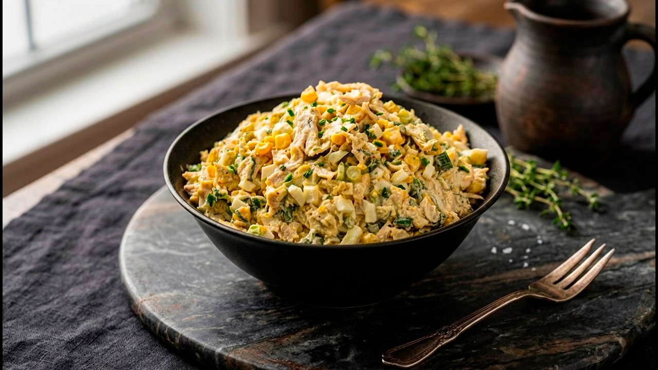 Простой куриный салат, который всегда получается