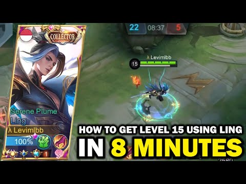 I REACH LEVEL 15 IN 8 MINS?! | How To Fast Farm Using Ling With Jungle Emblem - Mobile Legends