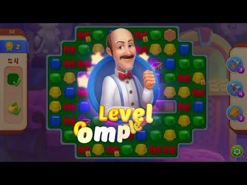 Homescapes Level 52 - No Booster - 16 Moves