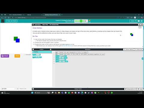 Code.org - CS Discoveries - Unit 3: Interactive Animations & Games: Lesson 3: Level 5