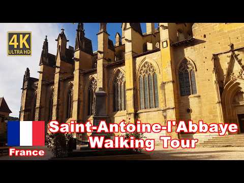 Medieval Village France 🇫🇷 Saint-Antoine-l'Abbaye 4K Walking Tour. Most beautiful village of France.
