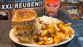 Bilda's Massive Corned Beef Reuben Sandwich Challenge w/ Loaded Chili Cheese Fries!!