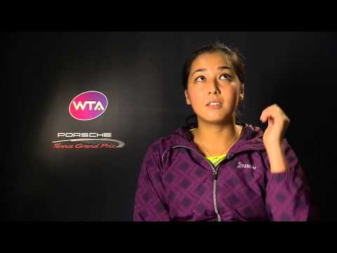 Interview Zarina Diyas (KAZ) - Porsche Tennis Grand Prix 2015