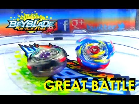 Beyblade Burst  ベイブレードバースト Battle B-73 God Valkyrie.6V.Rb  Vs B-74 Starter Kreis Satan.2G.Lp