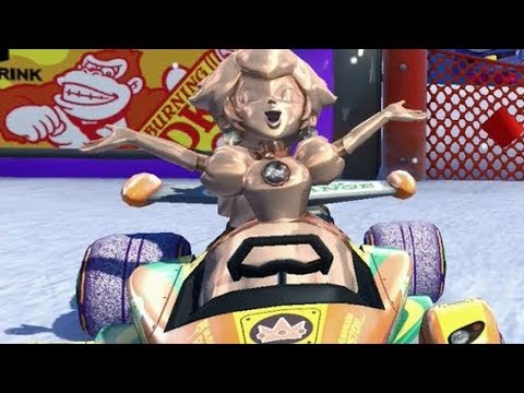 Mario Kart Tour - Winter Tour (Pink Gold Peach & Santa Mario Gameplay)