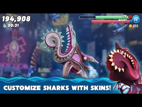 Buzz Shark Deadly Shark || buzz shark vs giant squid || Hungry Shark World
