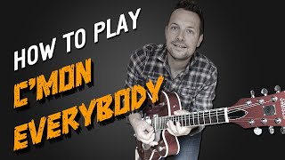 How to play : C&#39;mon Everybody - Eddie Cochran  ( easy rockabilly guitar lesson 🎸 )