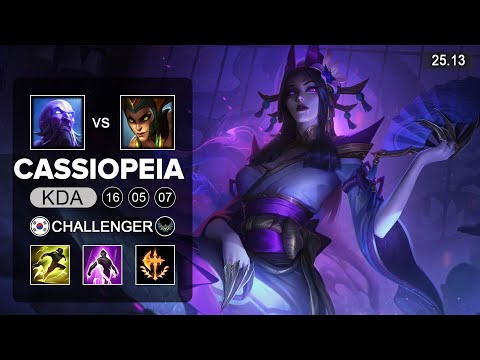 Cassiopeia vs Ryze Mid - KR Challenger - Patch 25.13 Season 15
